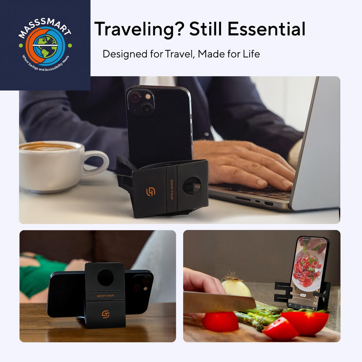 Airplane Phone Holder Mount for Travel – Airplane Essentials Cell Phone Holder for Desk - Compact, Credit Card-Sized Flying Essential Accessory for Iphone & Android Mobile Phones