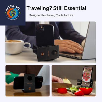 Airplane Phone Holder Mount for Travel – Airplane Essentials Cell Phone Holder for Desk - Compact, Credit Card-Sized Flying Essential Accessory for Iphone & Android Mobile Phones