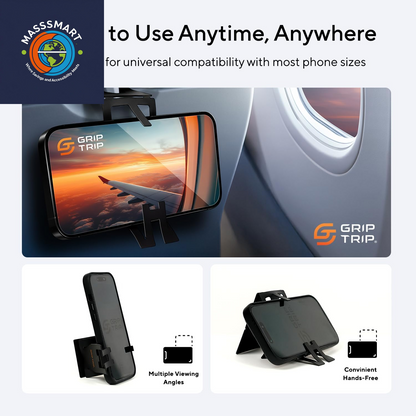 Airplane Phone Holder Mount for Travel – Airplane Essentials Cell Phone Holder for Desk - Compact, Credit Card-Sized Flying Essential Accessory for Iphone & Android Mobile Phones