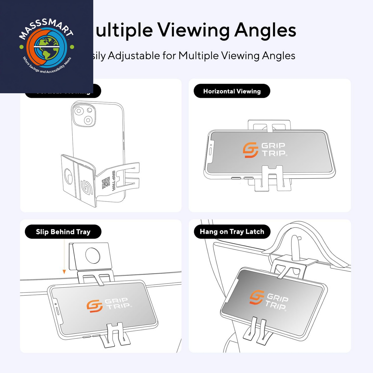 Airplane Phone Holder Mount for Travel – Airplane Essentials Cell Phone Holder for Desk - Compact, Credit Card-Sized Flying Essential Accessory for Iphone & Android Mobile Phones