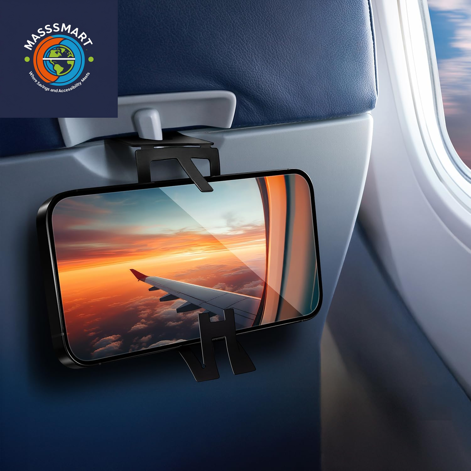Airplane Phone Holder Mount for Travel – Airplane Essentials Cell Phone Holder for Desk - Compact, Credit Card-Sized Flying Essential Accessory for Iphone & Android Mobile Phones
